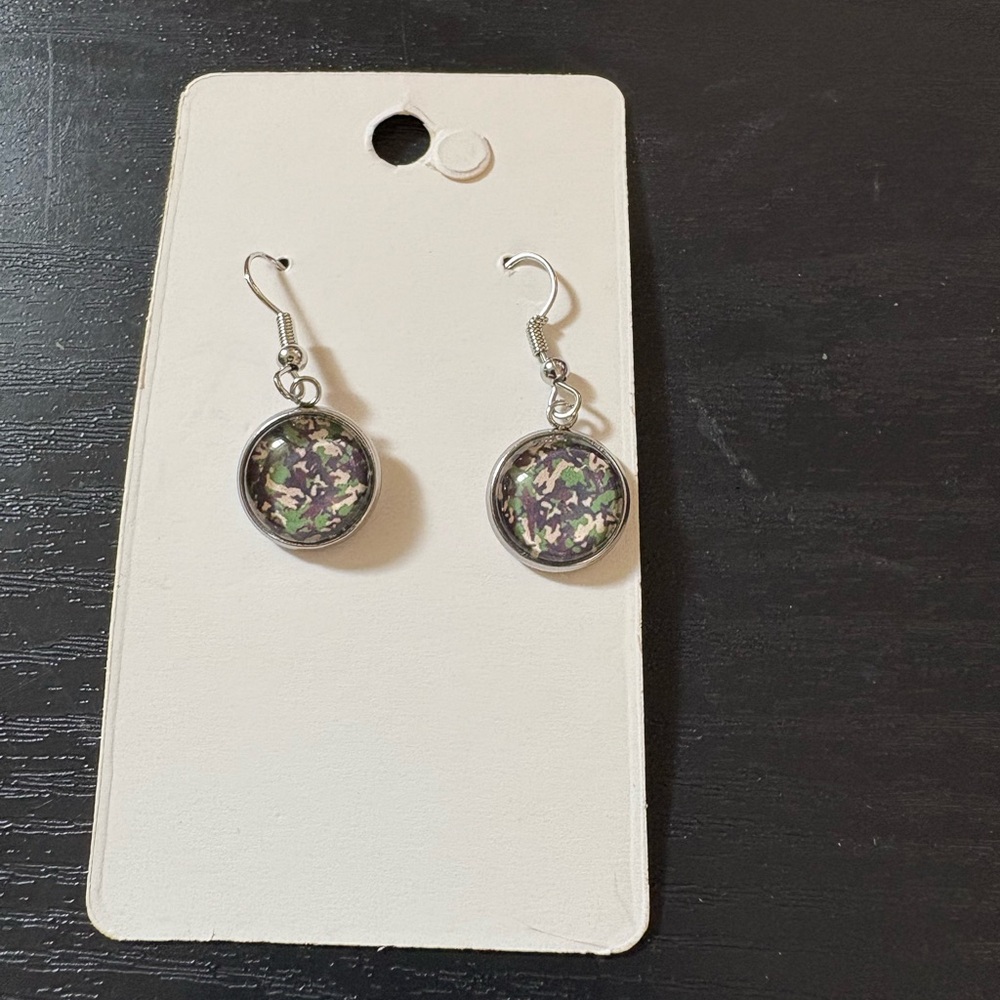 Camo homemade earrings